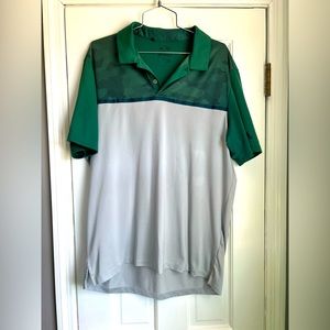 Adidas green and gray climacool polo size large